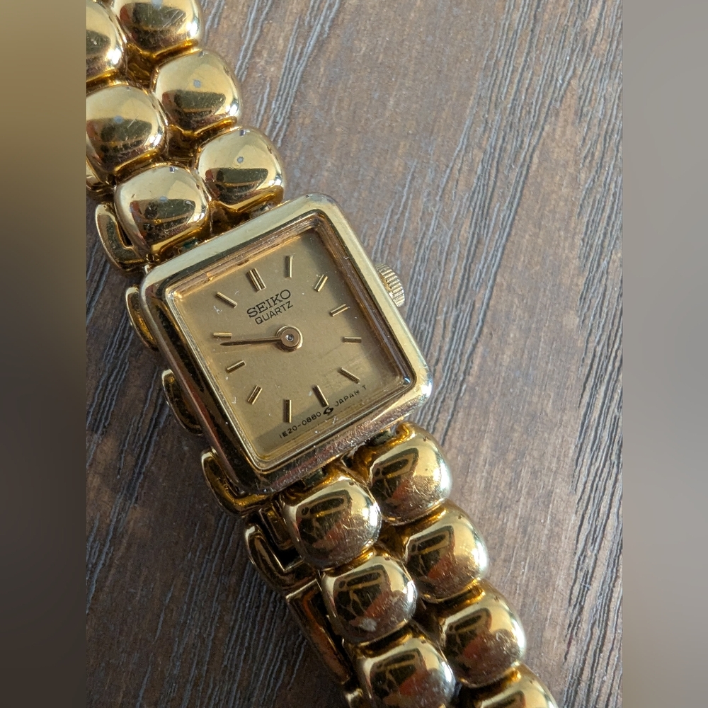 Seiko Gold-Tone Women's Square Dial Watch